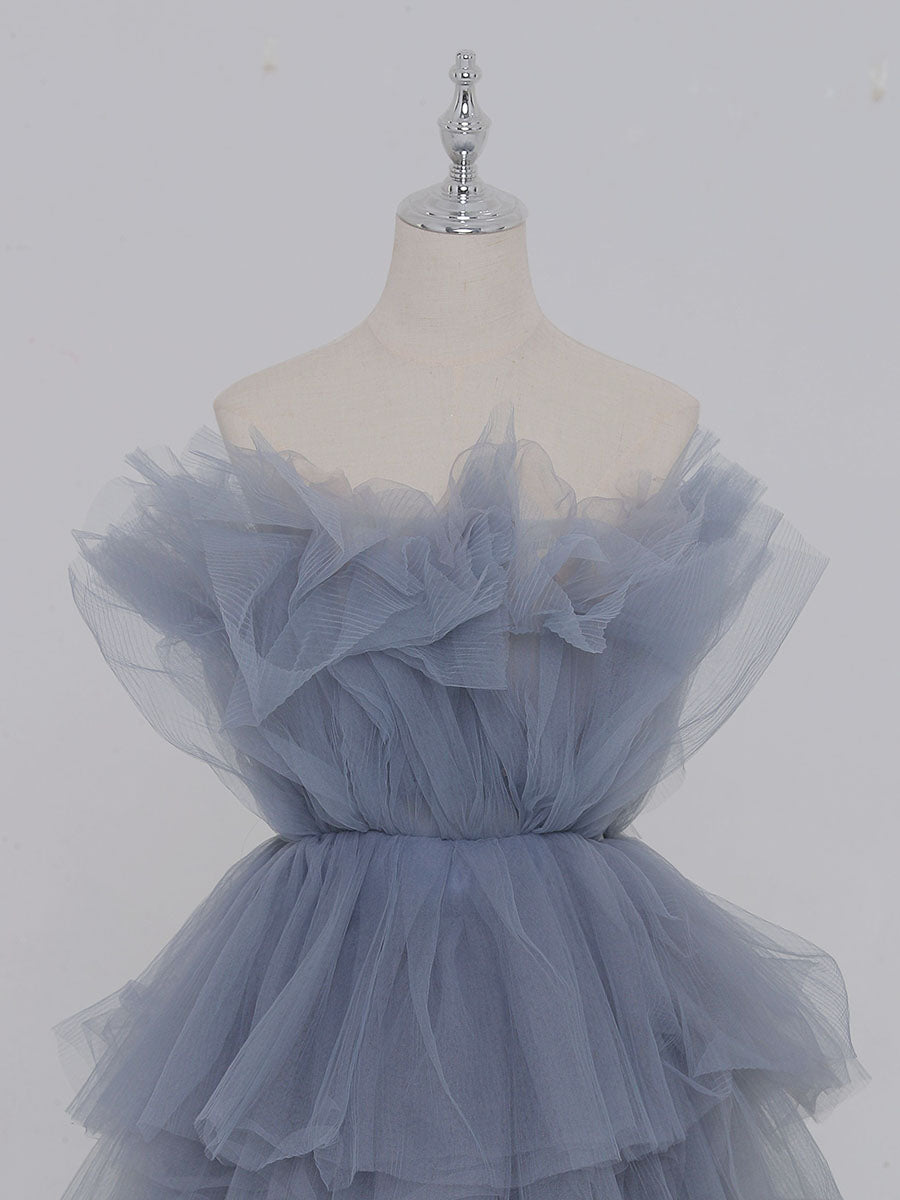 Tüllkleid für Fotoshooting Rüschen Trägerlos Farbige Brautkleider YW231120 