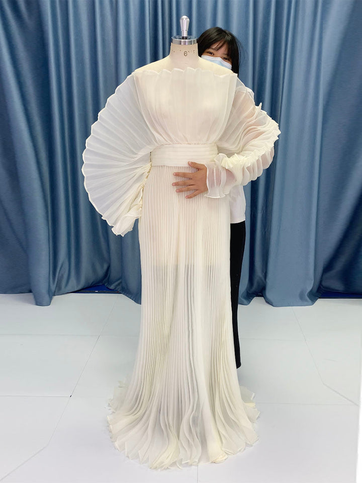 Modisches Umstandskleid aus Organza mit Plissee für Fotoshootings, Kleid für Schwangerschafts-Fotoshootings, YW230726 