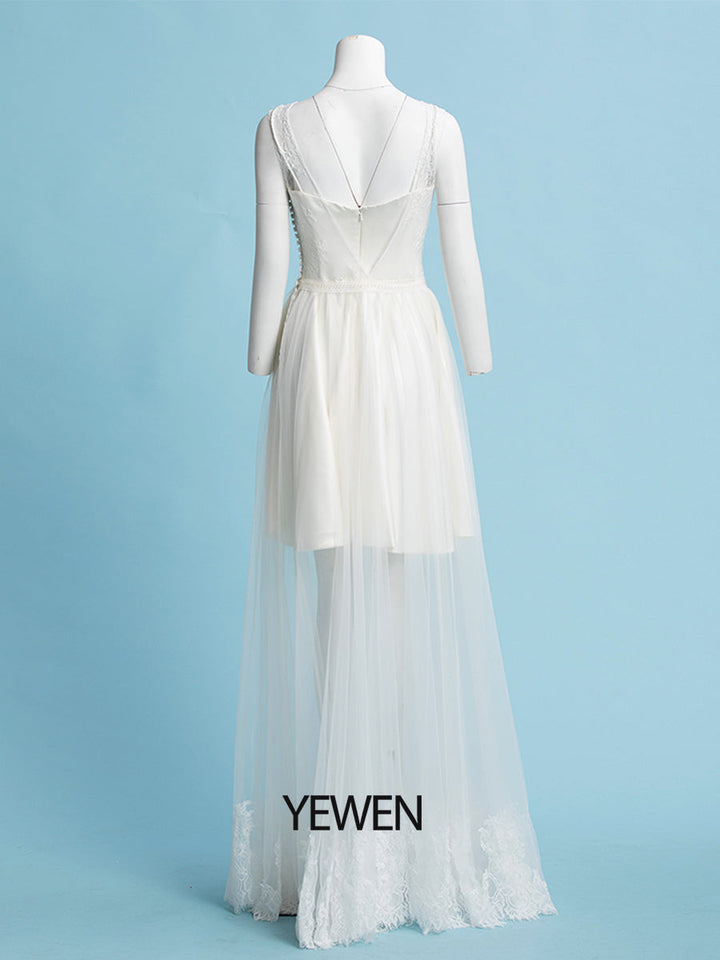 Off White Boho Brautkleid Minimalistisches Boho Strandhochzeitskleid 
