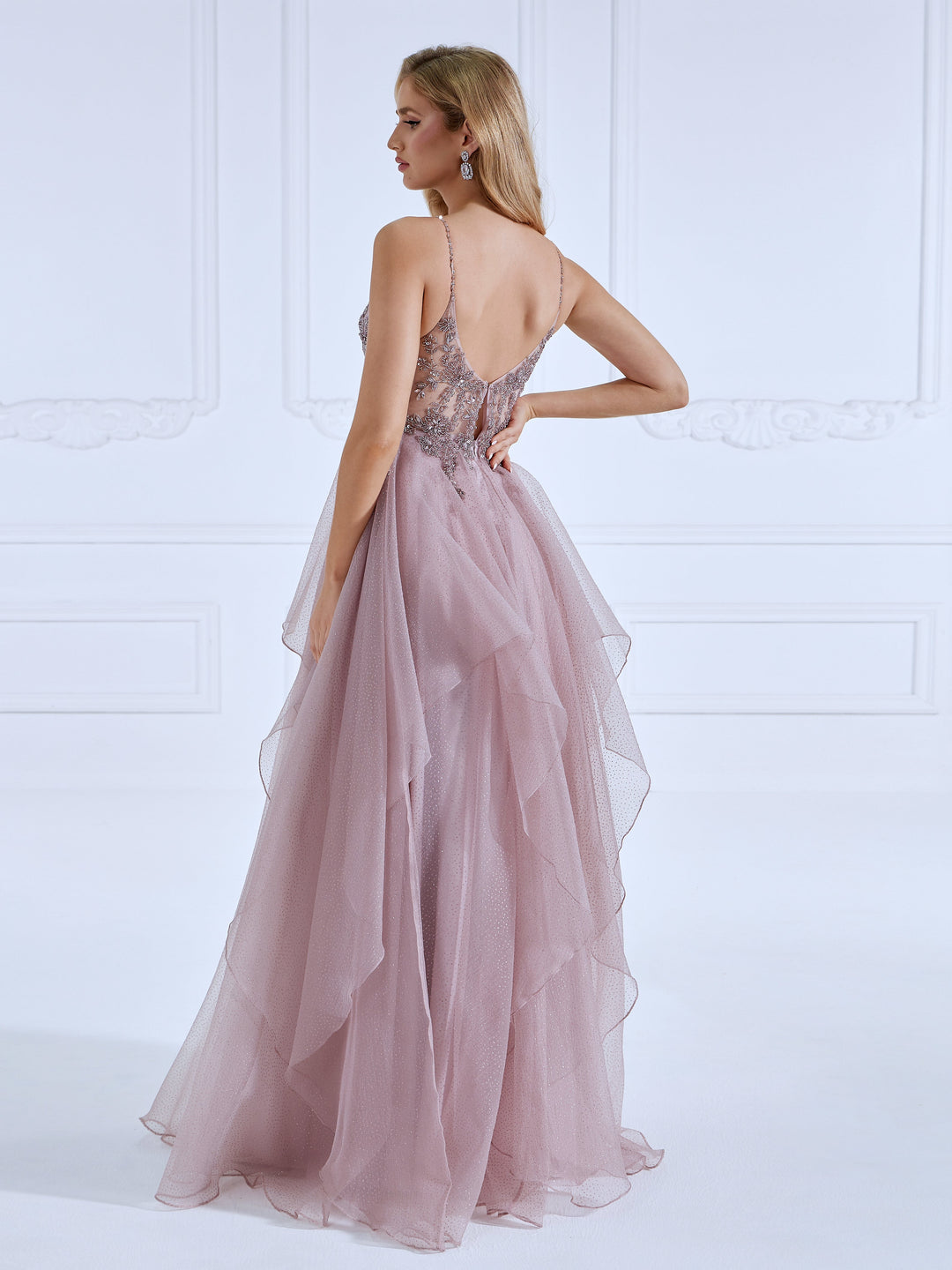 A-Line, Handmade beads, Prom Dress, Floor-Length, Photo Shoot Dress