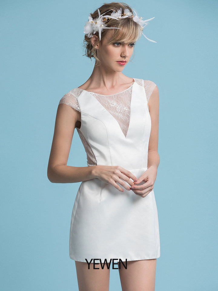 Böhmisches minimalistisches Brautkleid mit abnehmbarem Rock 