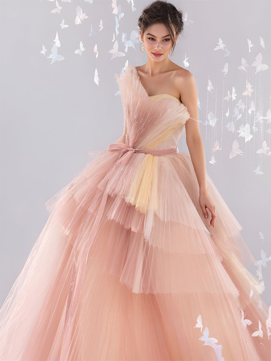 Rosa Tüll Maxi Flauschiges Hochzeit Braut Geburtstag Foto-Session Abendkleid 