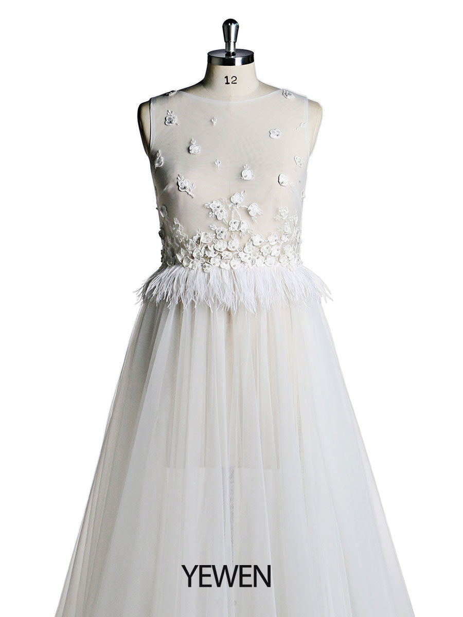 Elegantes ärmelloses sexy Tüll-Fotoshooting-Kleid mit Schlitz, Maxi-Brautkleid, Umstandskleid