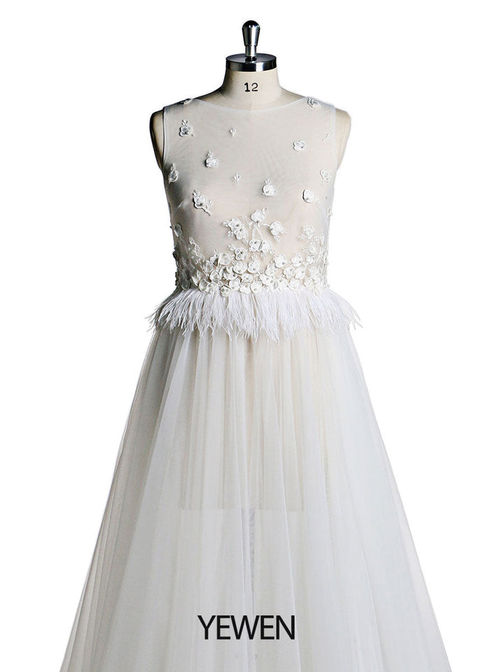 Elegantes ärmelloses sexy Tüll-Fotoshooting-Kleid mit Schlitz, Maxi-Brautkleid, Umstandskleid