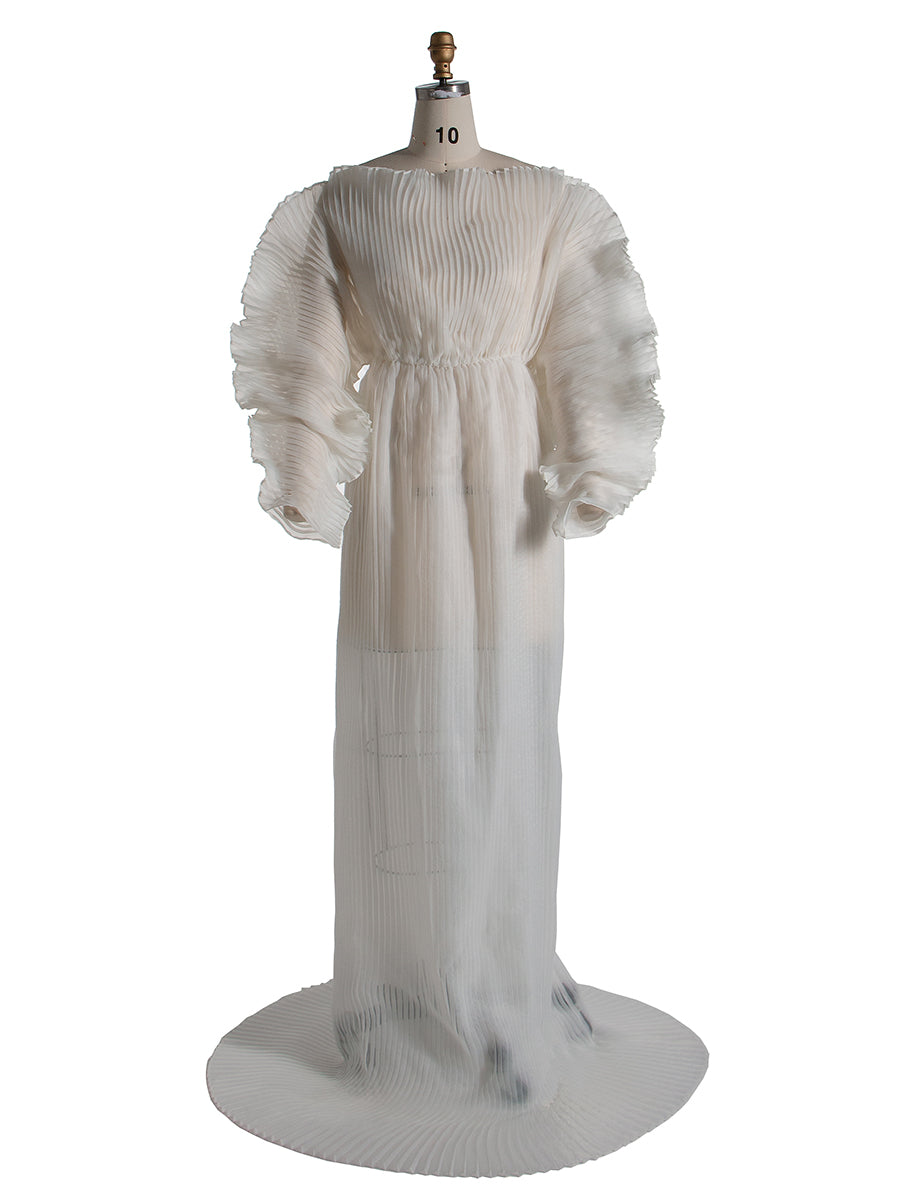 Modisches, plissiertes Organza-Umstandskleid für Fotoshootings, Kleid für Schwangerschaft, Fotoshooting, Babyparty-Kleid YW240006