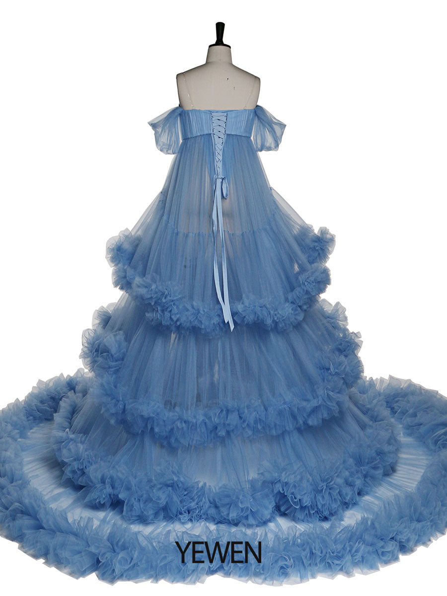 Schulterfreies Umstandskleid mit Herzausschnitt für Fotoshootings, Schwangerschaftsfotografie, Robe, Babypartykleid YW21022 