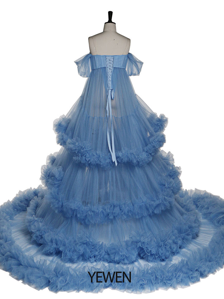 Schulterfreies Umstandskleid mit Herzausschnitt für Fotoshootings, Schwangerschaftsfotografie, Robe, Babypartykleid YW21022 