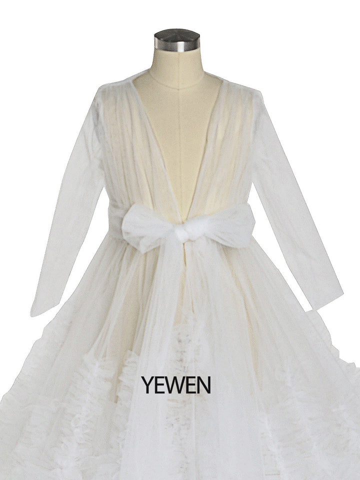 Elegant Mam & Child Photography Dresses Puffy Ruffles Photo Shooting Gowns YEWEN YW220605