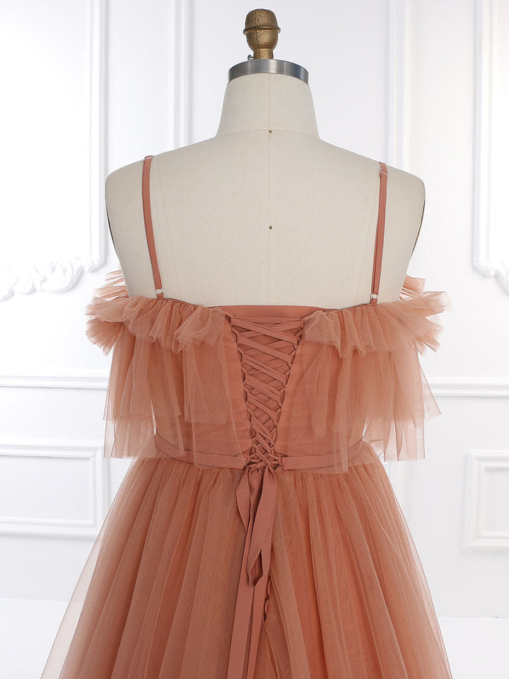 Elegant Long Tulle Evening Dresses, Photo Shoot Dress , Wedding Guest Dress