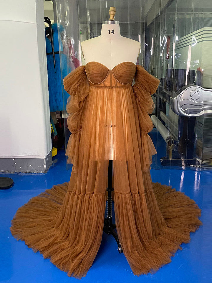 Tulle Maternity Dress for Photo Shoots, Corset Back Maternity Gown for Photoshoot