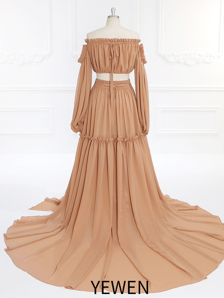 Boho 2-teiliges Set für Damen, Maxikleid, Fotografie-Kleid, YW230317-2 