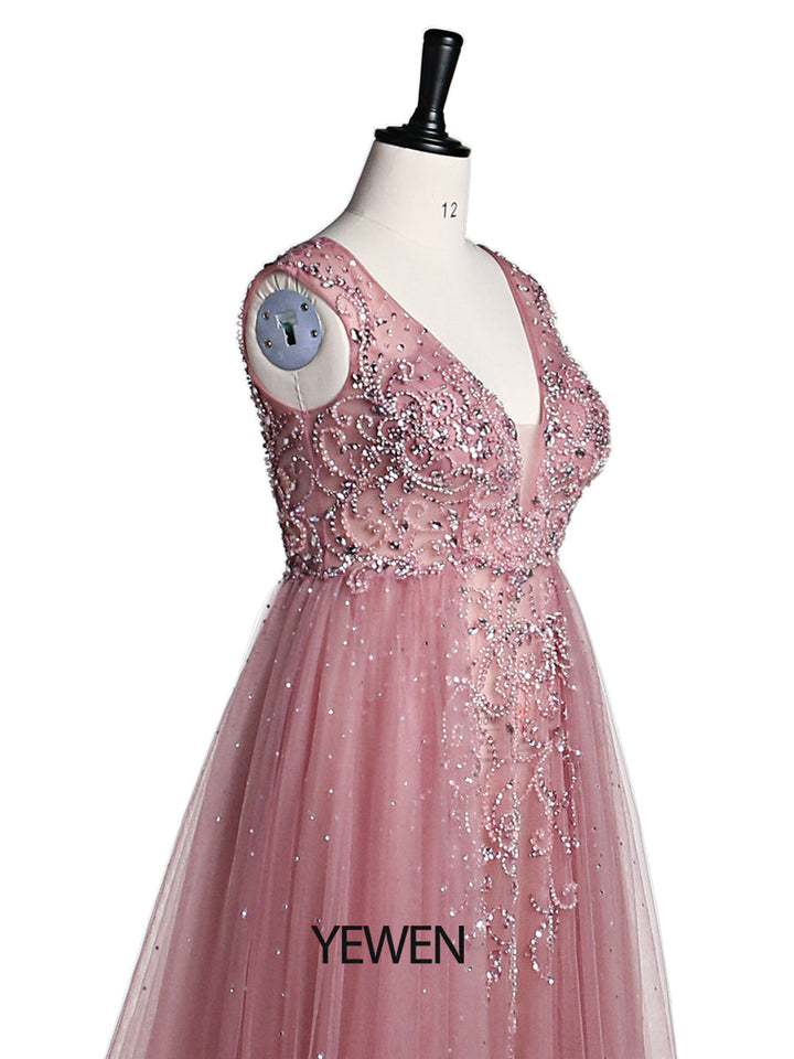 Perlenbesetztes Umstandskleid mit V-Ausschnitt für Fotoshootings, elegantes ärmelloses Maxikleid, Fotografie-Kleid 