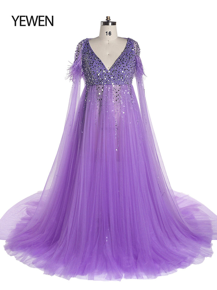 Silbernes Abendkleid aus Tüll mit Perlen und Cape, Umstandskleid für Fotoshootings, Fotografiekleid, Schnürung am Rücken 
