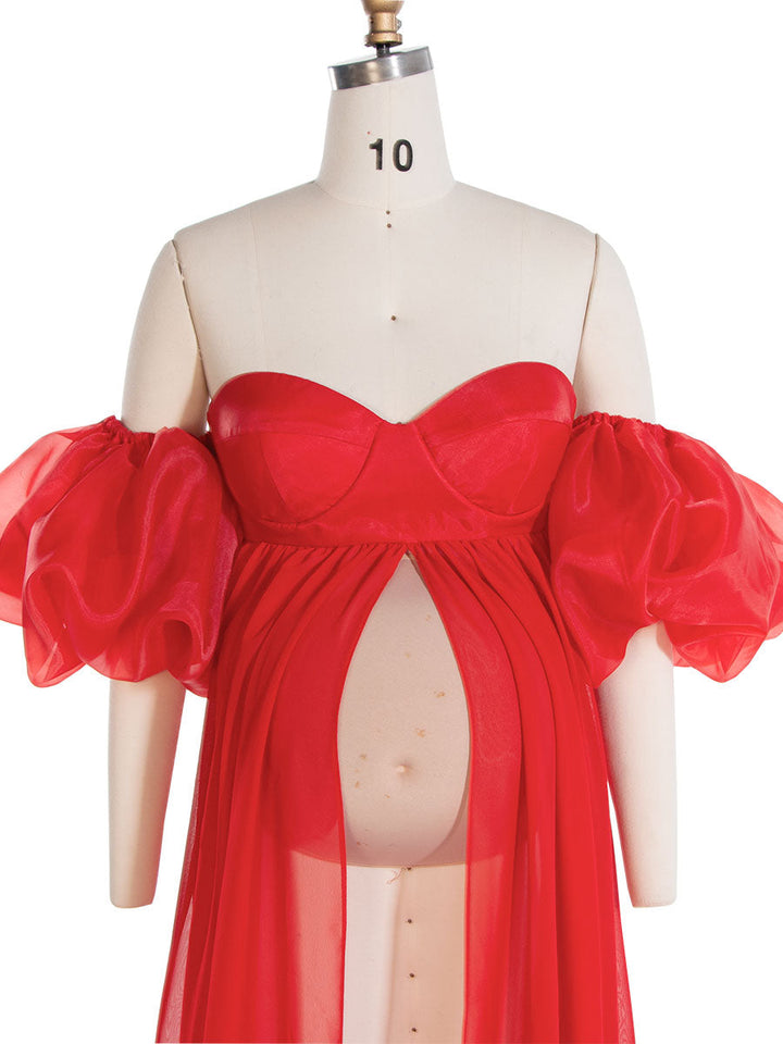 Weiches Chiffon-Babybauch-Schwangerschaftskleid für Fotoshooting, Umstandskleid für Babyparty, YW240202 