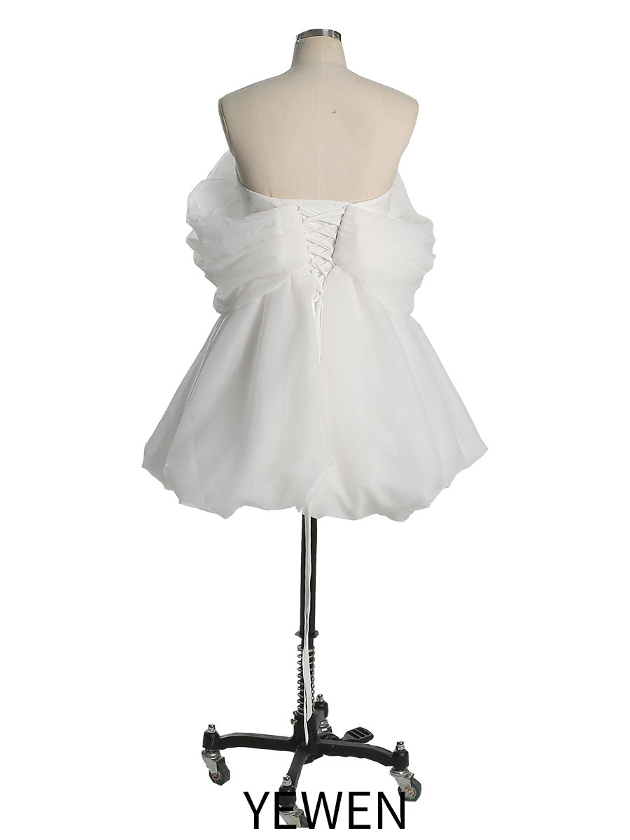 Elegant Knee Length Short Prom Dress Photography Photo Shoot Dress Props Lace Up Back YW230215