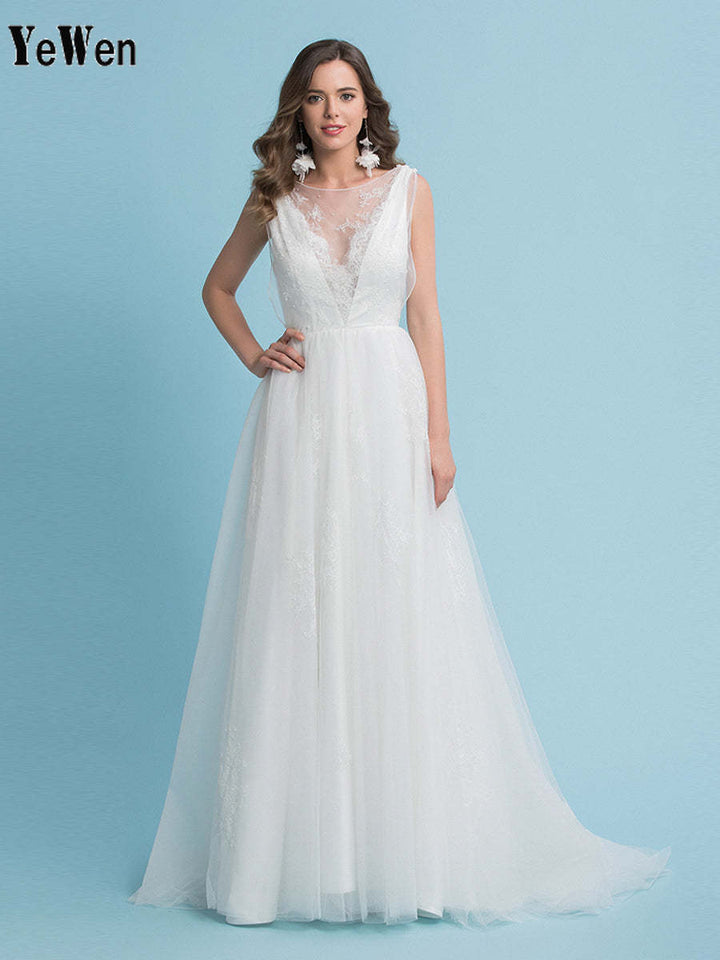 Bohemian Chic Brautkleider für Strand Verlobung Rustikale Hochzeit 