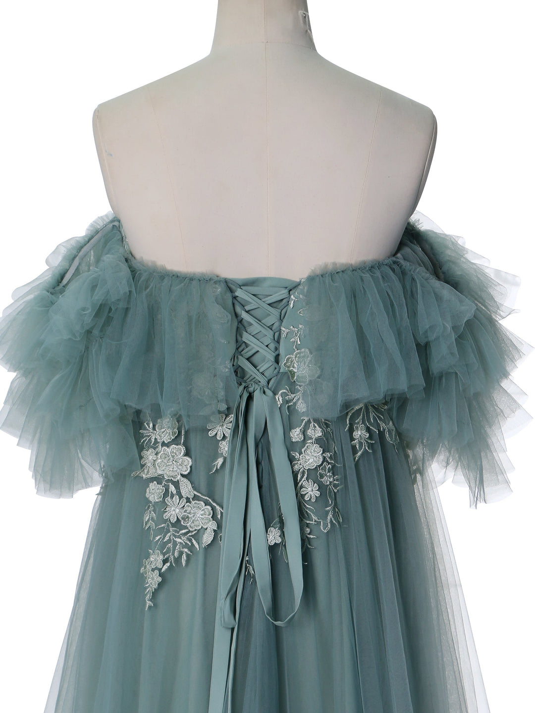 Elegant Off The Shoulder, Tulle with Emboridery Photography Dresses , Baby Shower Dress,  Maternity