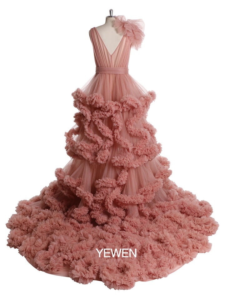 1M Schleppe Wolkenstil Damen Ballkleid Hochzeitsfotografie Kleid Umstandskleid für Fotoshooting YW220936 