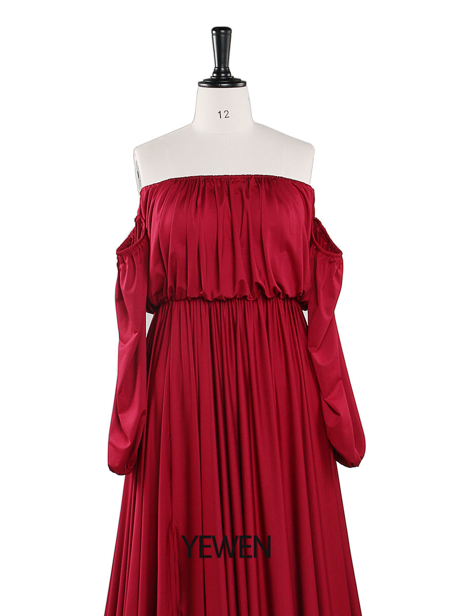 Trägerloses Umstandsabendkleid, lang, für Schwangere, ausgefallenes Schwangerschafts-Elegence-Maxikleid, Kleider für Fotoshootings, YW220109