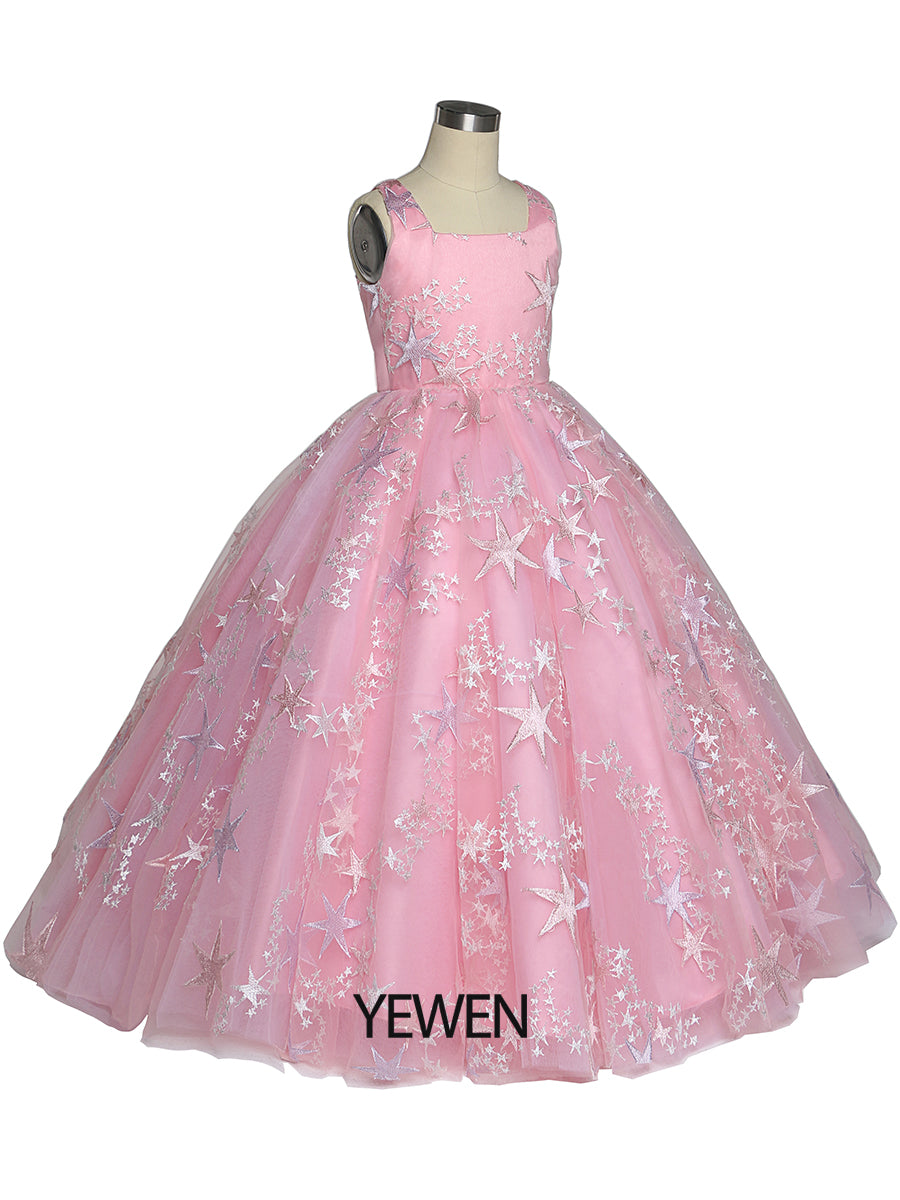 Rosa Tüll Prinzessin Mädchen Partykleider für Hochzeiten Geburtstage Kinder Fotoshooting Kleid Babyparty Kleider YEWEN YW211231 