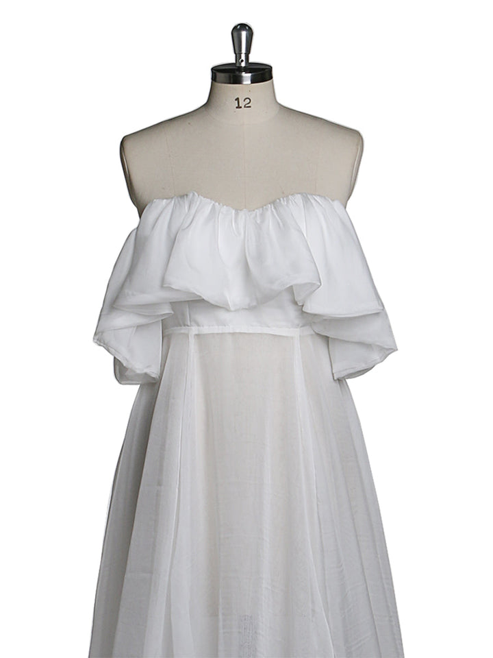 Abendkleid aus Seidenchiffon, schulterfrei, Umstandskleid für Fotoshootings, Fotografie-Kleid, individuell anpassbar, Übergröße YD21106 