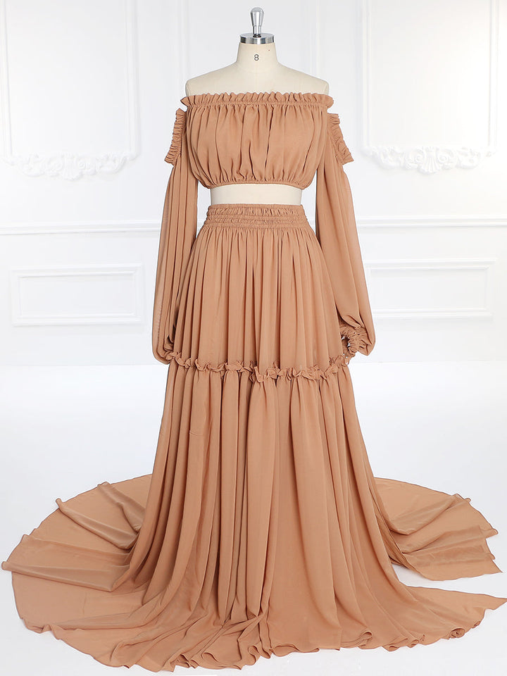 Boho 2-teiliges Set für Damen, Maxikleid, Fotografie-Kleid, YW230317-2 