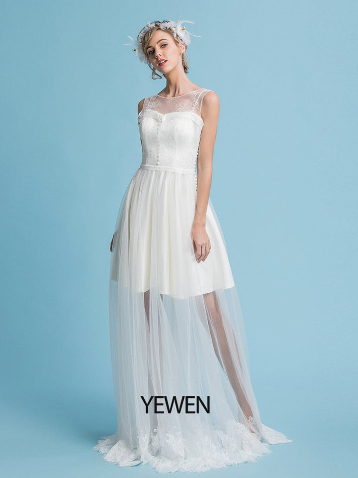 Off White Boho Brautkleid Minimalistisches Boho Strandhochzeitskleid 