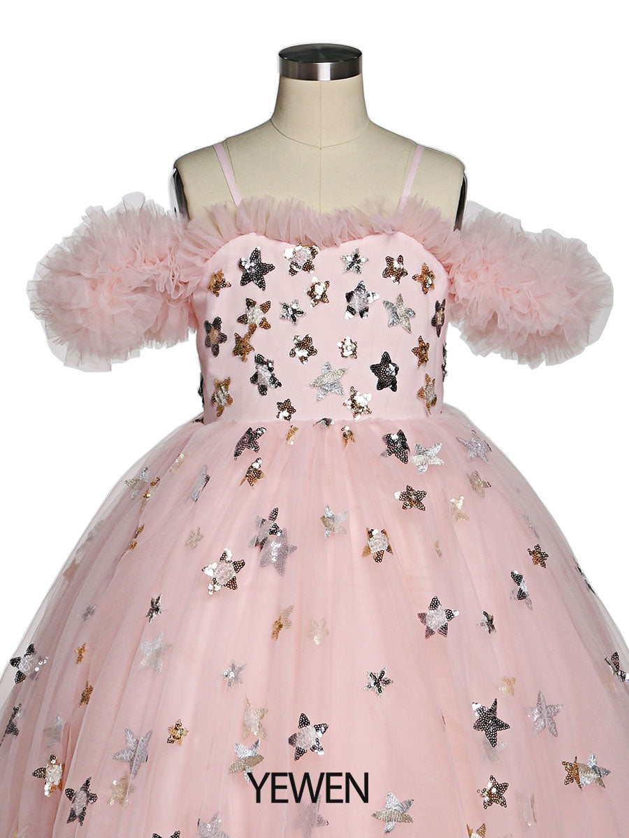 Star Tüll Mädchen Partykleider für Hochzeiten Geburtstage Kinder Fotoshooting Kleid Babyparty Kleid YEWEN 