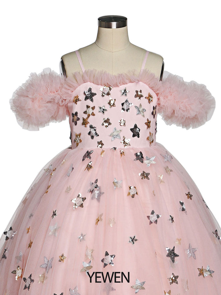 Star Tüll Mädchen Partykleider für Hochzeiten Geburtstage Kinder Fotoshooting Kleid Babyparty Kleid YEWEN 