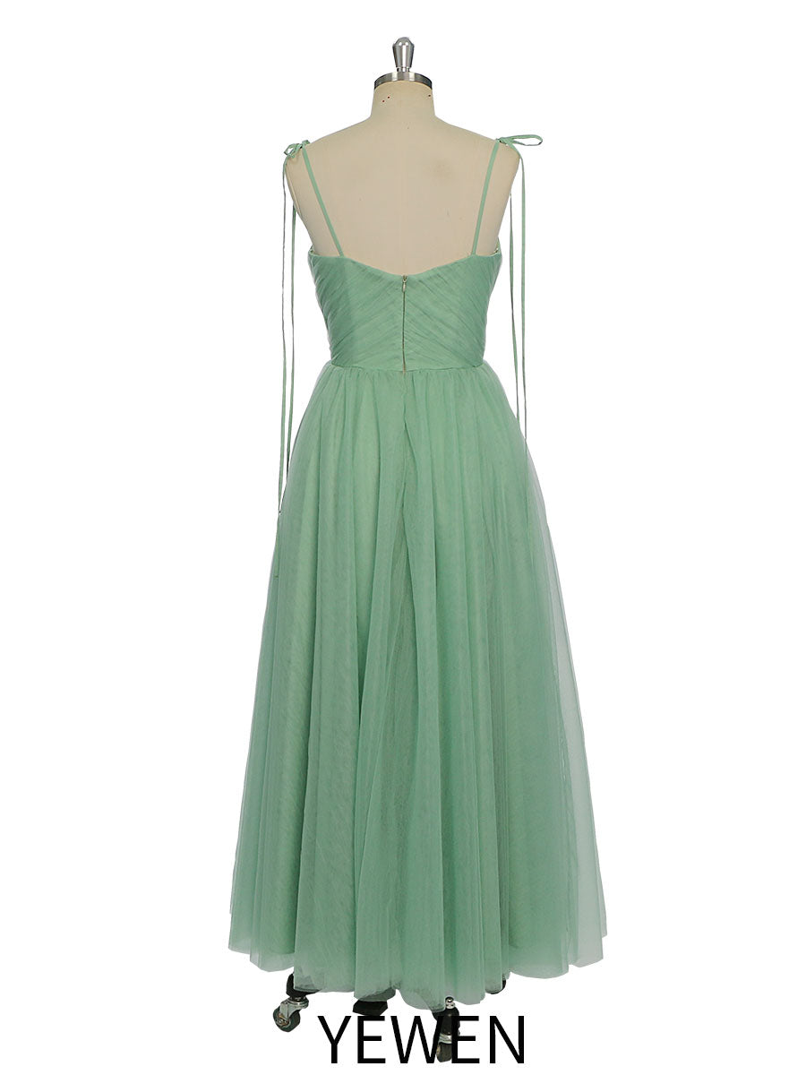 Straps Sweetheart A-Line, Tulle Tea Party Dress