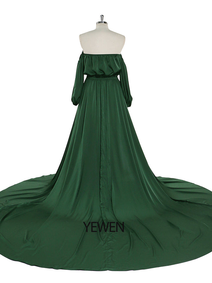 Schulterfreies Umstandsabendkleid Lang Schwangere Frauen Ausgefallene Schwangerschaft Elegence Maxikleid Fotoshooting Kleider YD211103 