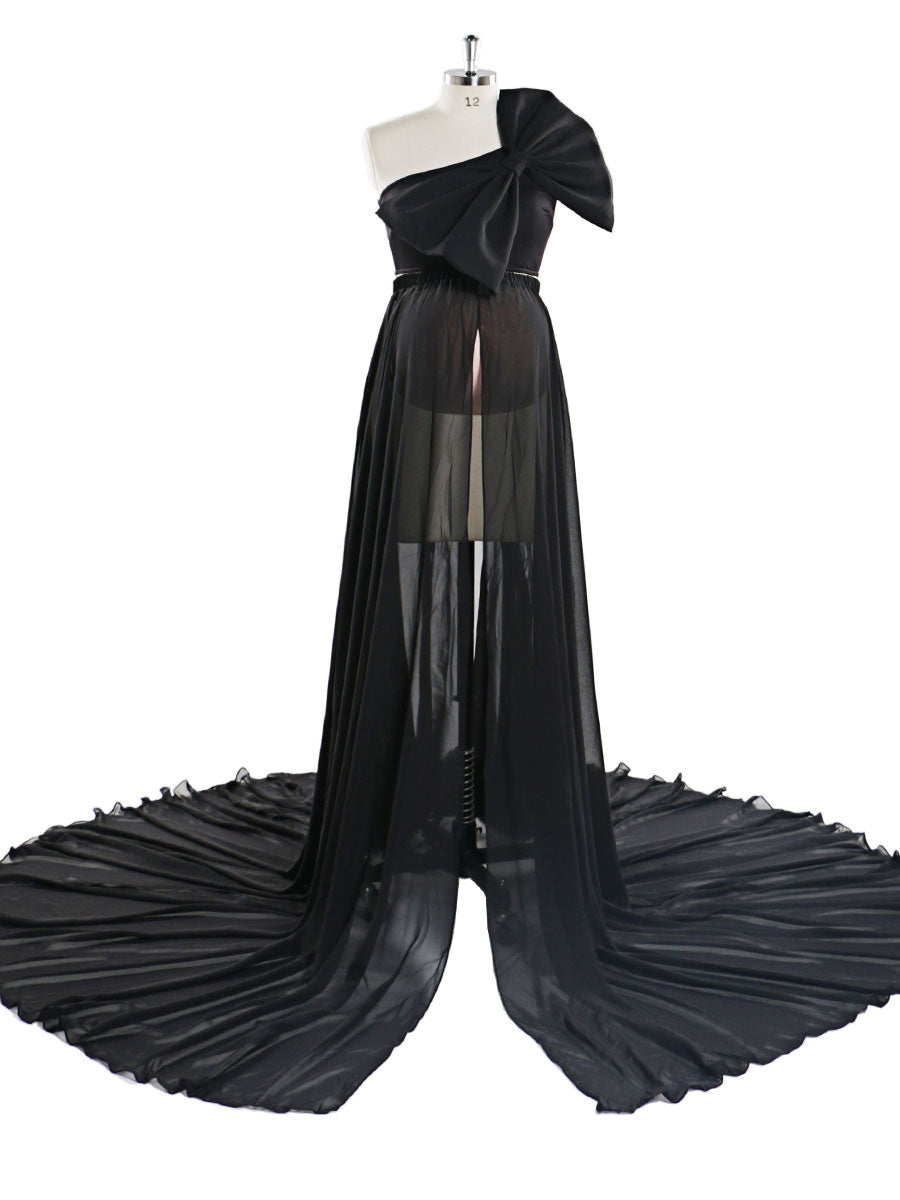 Rosa Schleife Mutterschafts-Shooting-Outfits 2-teiliges Set Kleid Babyparty Umstandskleid YW21032 