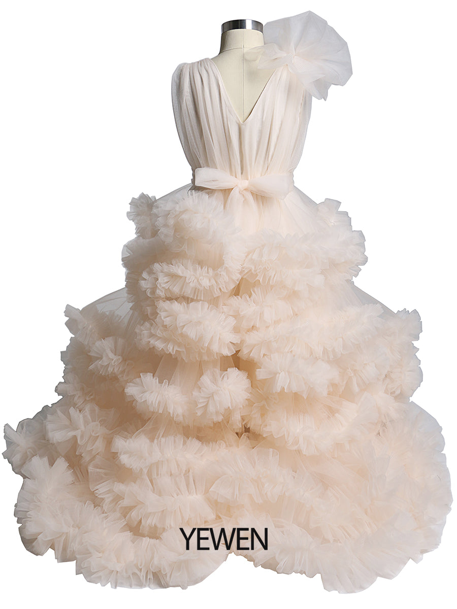 Wolke Rüschen Kleine Blumenmädchenkleider für Hochzeiten Babyparty Kinderbilder Kleid Kinder Fotoshooting Babyparty YE8017 