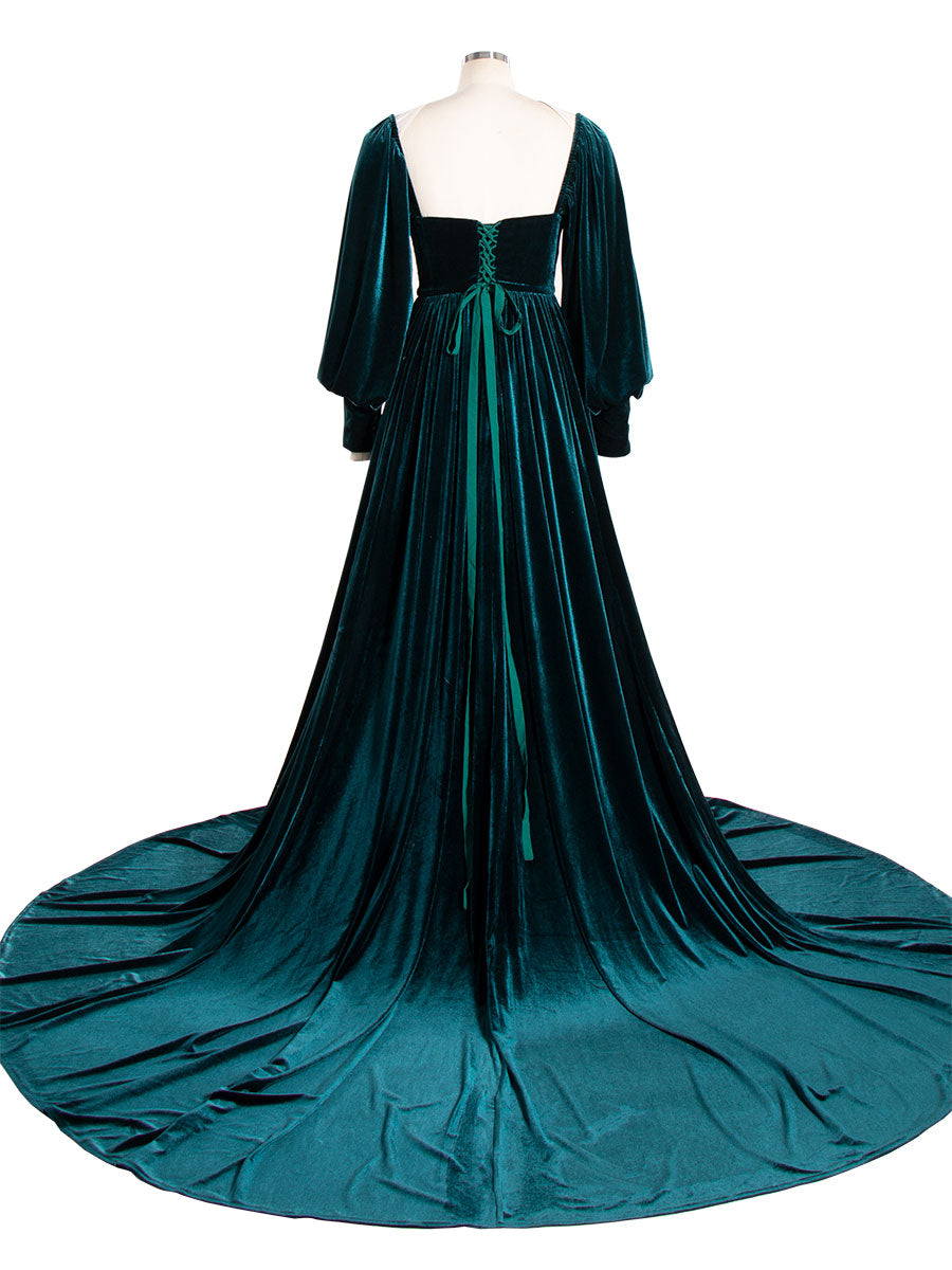 Langärmliges Samtkleid für Fotoshooting-Outfit YW240088 