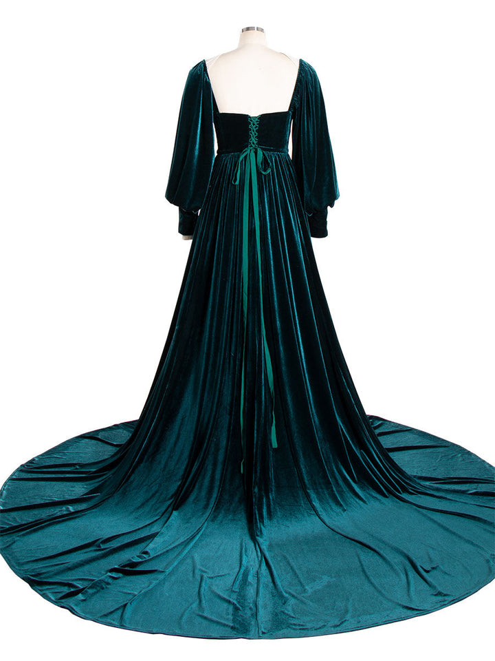 Langärmliges Samtkleid für Fotoshooting-Outfit YW240088 
