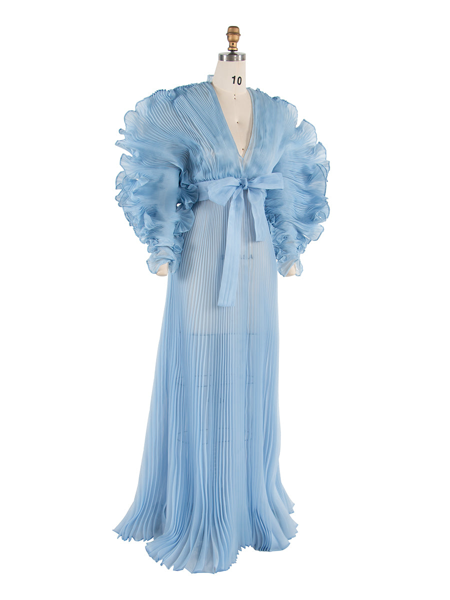 Fashion Pleated Organza Maternity Dresses for Photoshoot Long Dress for Maternity Shoot Baby Shower Dresses YW243116-1