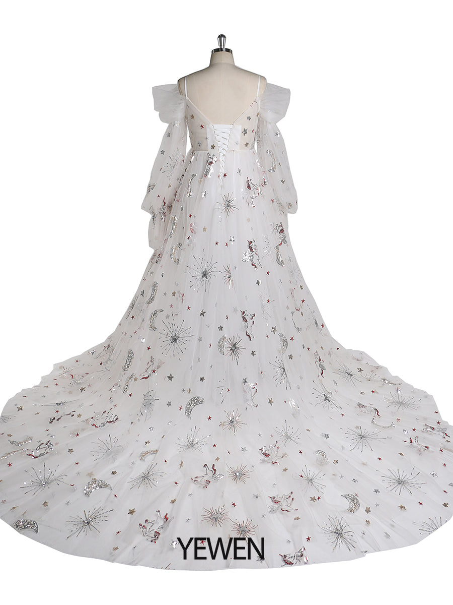 Elegantes Umstandskleid mit Puffärmeln für Hochzeits-Fotoshootings YEWEN YW220419 