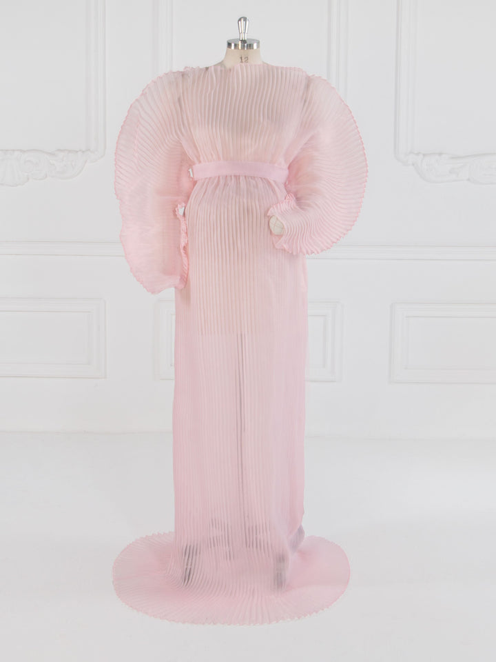 Modisches, plissiertes Organza-Umstandskleid für Fotoshootings, Kleid für Schwangerschaft, Fotoshooting, Babyparty-Kleid YW240006