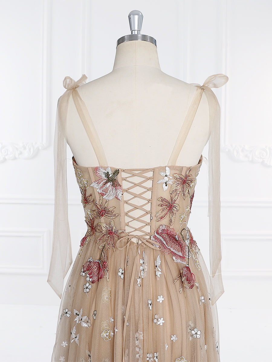 Embroidery Tulle , Tea Party Dresses for Woman, Short Prom Dress