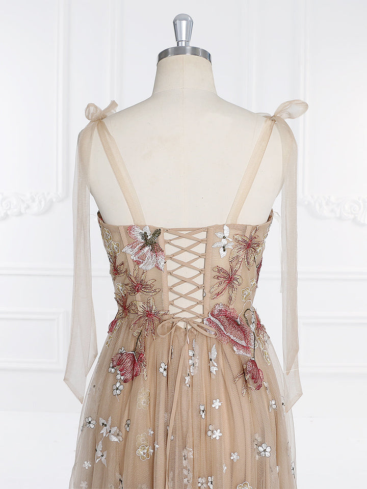 Embroidery Tulle , Tea Party Dresses for Woman, Short Prom Dress