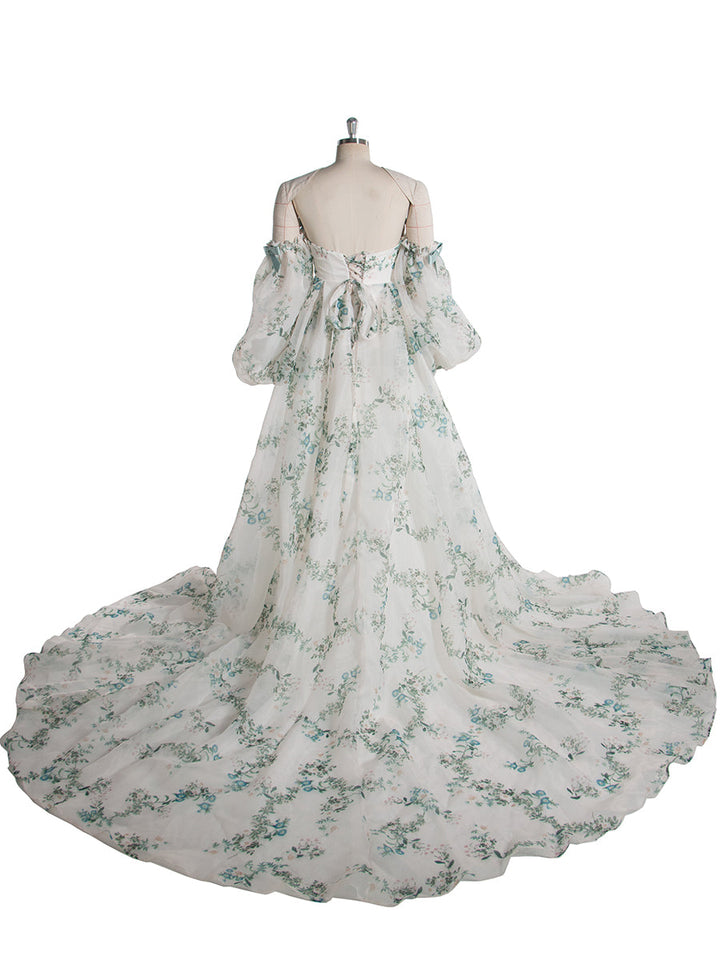 Stylish Printed Matrenity Gown for PhotoShoot,  Pregnancy Baby Shower Dress