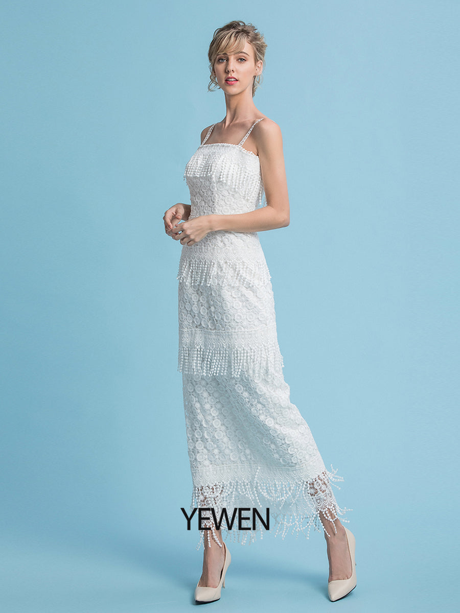 Boho Spitzen Brautkleid Schickes Bohemian Brautkleid Schlichtes Strandhochzeitskleid 