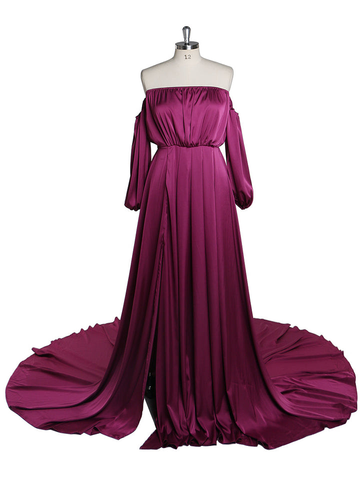 Schulterfreies Umstandsabendkleid Lang Schwangere Frauen Ausgefallene Schwangerschaft Elegence Maxikleid Fotoshooting Kleider YD211103 