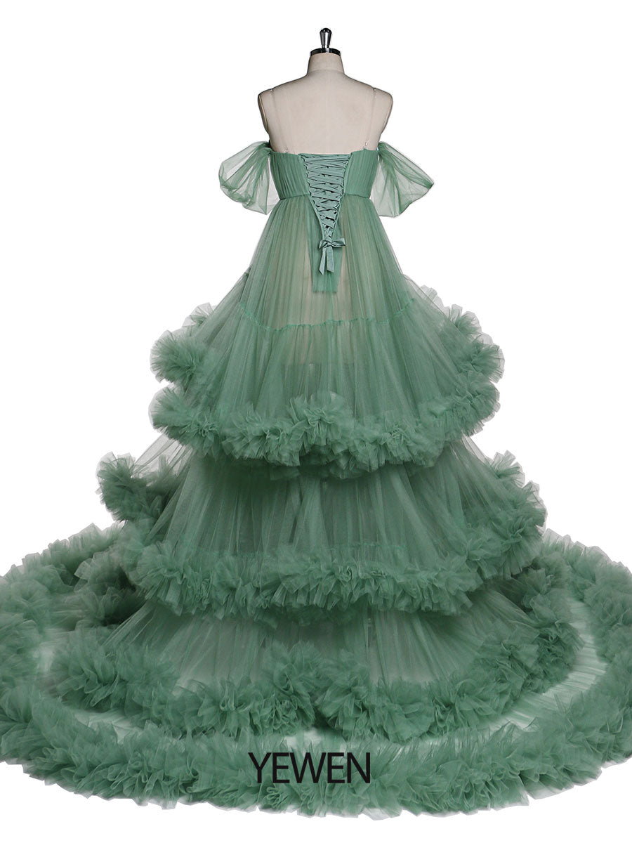 Schulterfreies Umstandskleid mit Herzausschnitt für Fotoshootings, Schwangerschaftsfotografie, Robe, Babypartykleid YW21022 