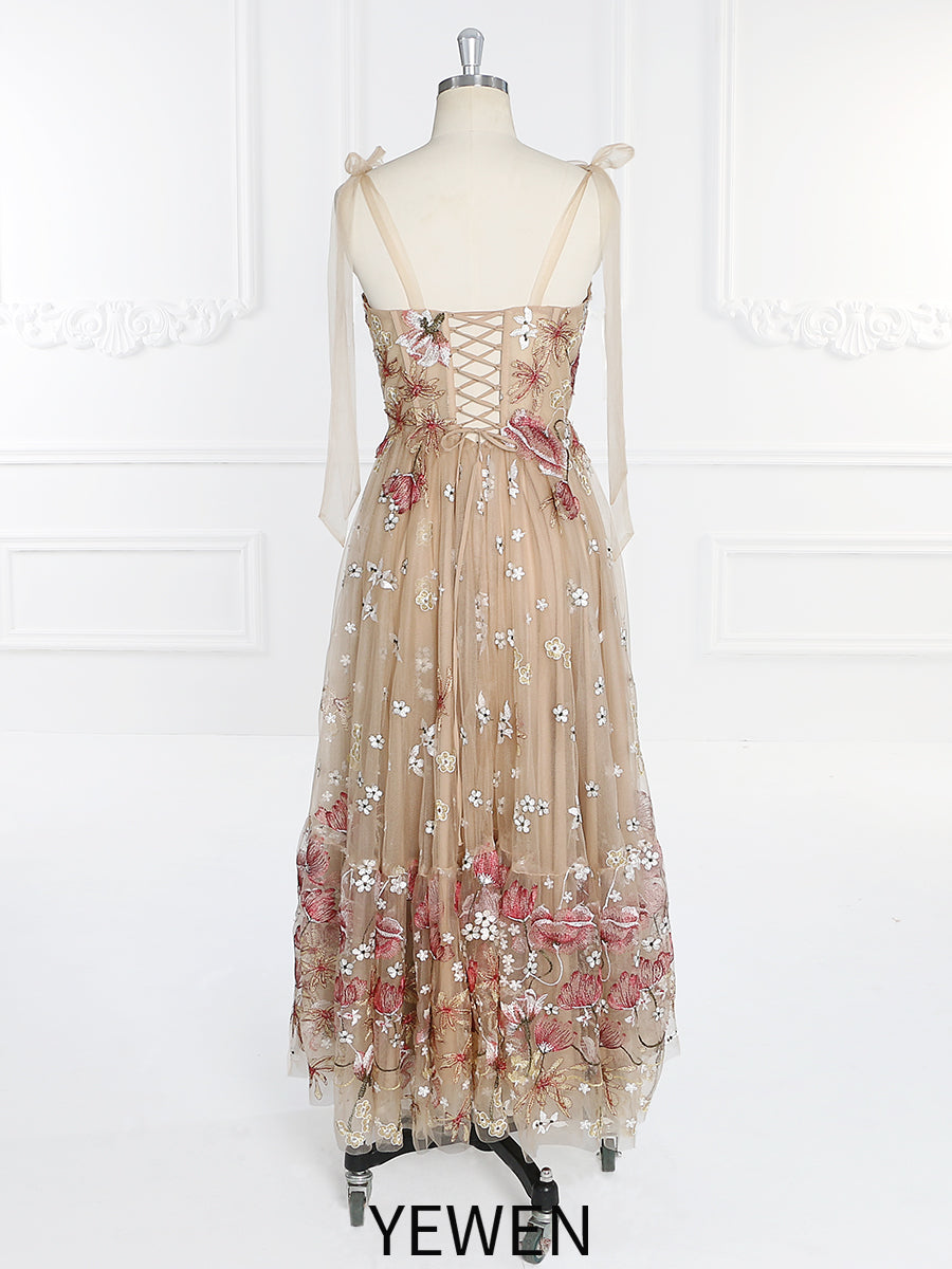 Embroidery Tulle , Tea Party Dresses for Woman, Short Prom Dress