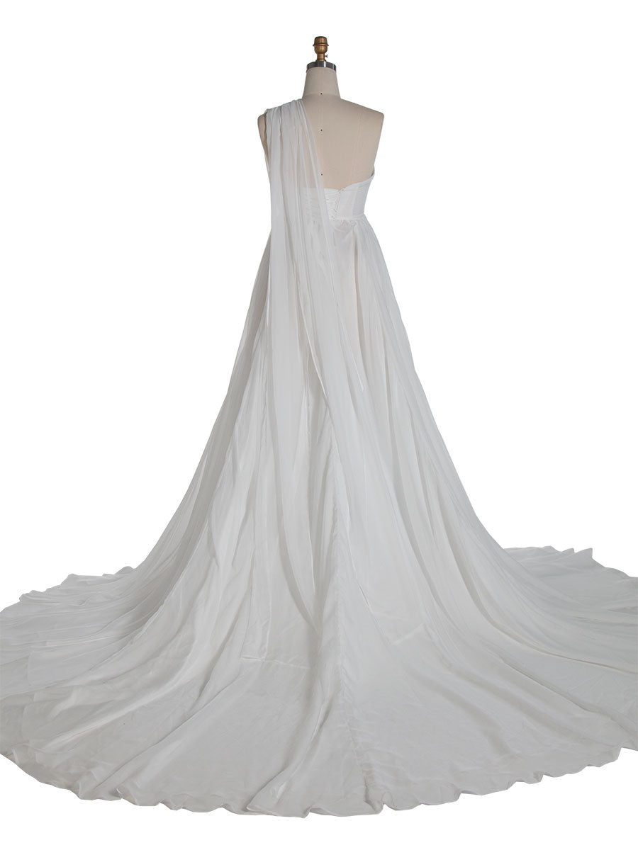 Seidenchiffon-Umstands-Fotoshooting-Kleid, Umstands-Brautkleid YW240109 