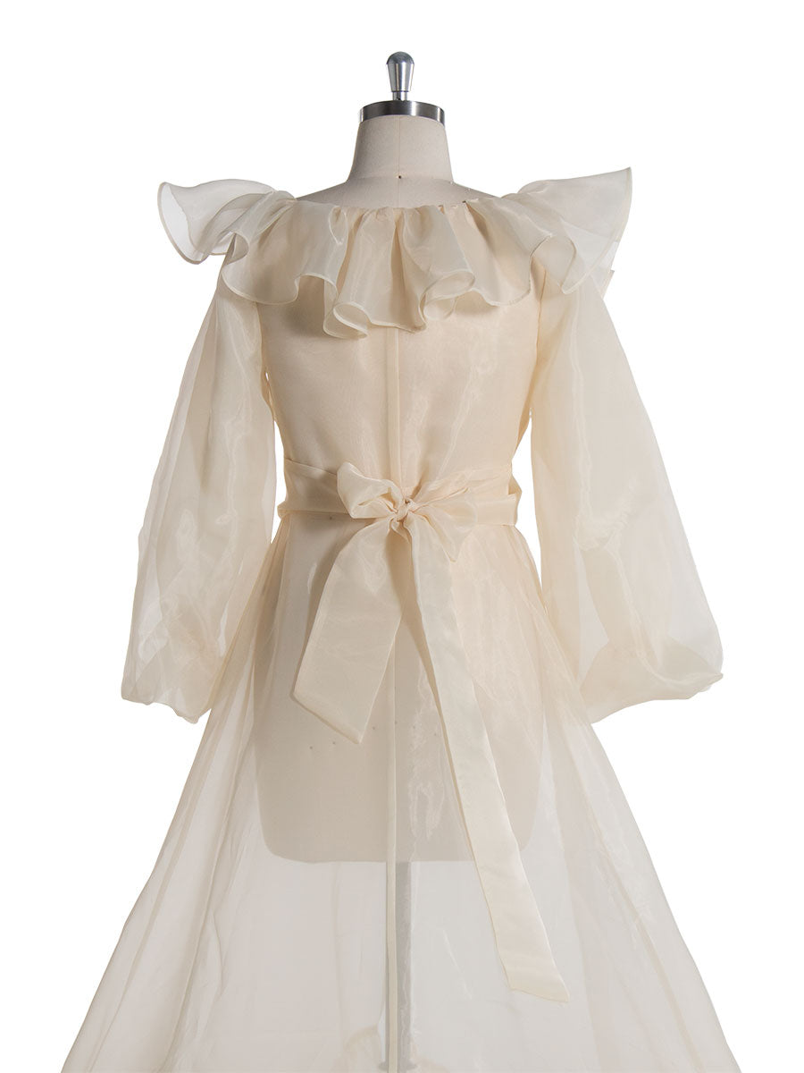 cream maternity photoshoot dress