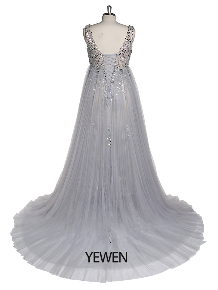 Silbernes Abendkleid aus Tüll mit Perlenbesatz, Umstandskleid für Fotoshootings, Schnürung hinten, Schwangerschaftsfotografie, Robe, Babypartykleid 
