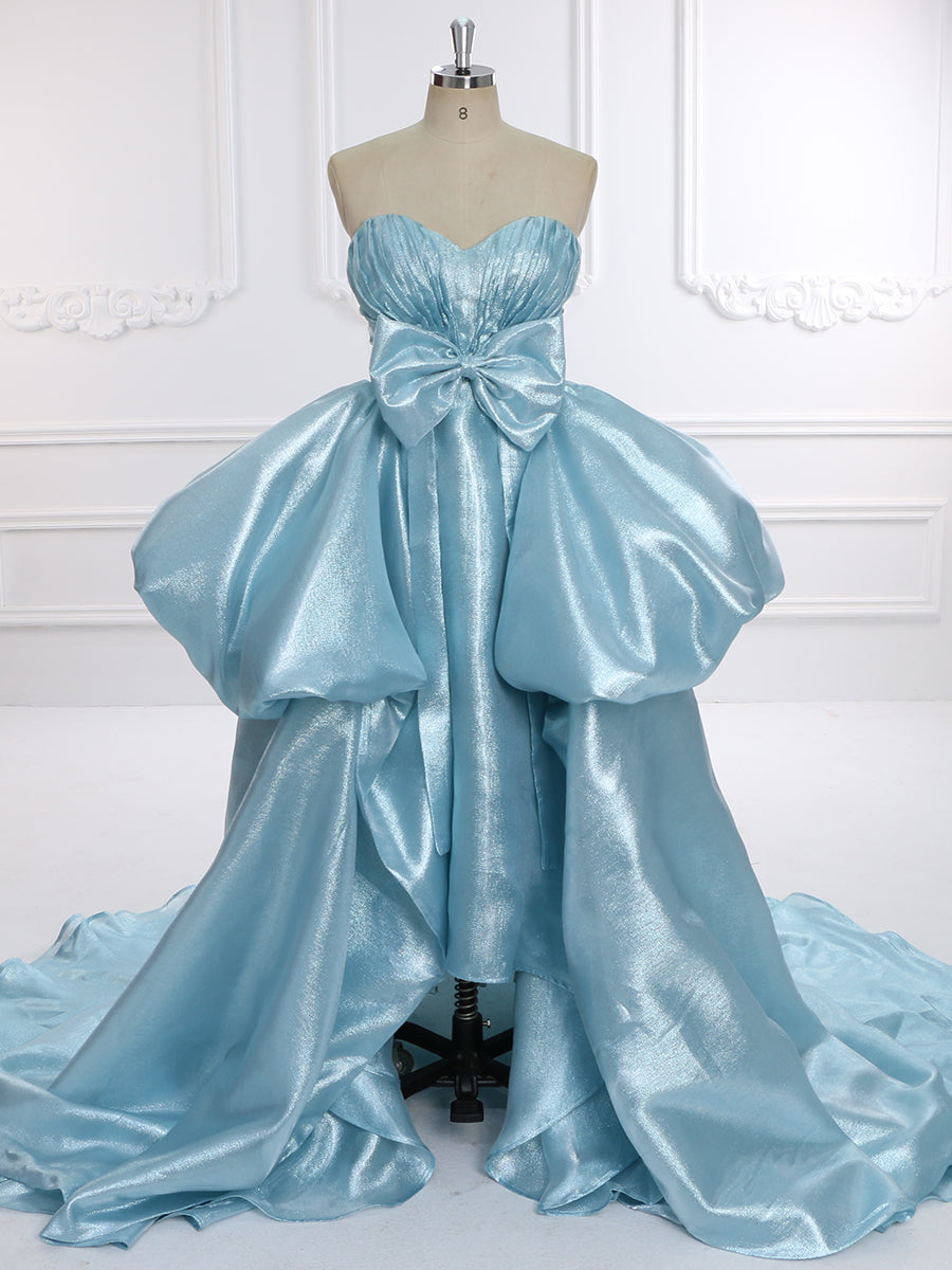 Charming Sweetheart, Long Ball Gown, Sleeveless Maxi , High Low Prom Dress 