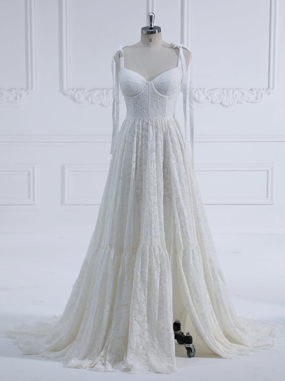 Red/Green/White Lace Corset Dress Long with Straps, A-Line Floor-Length Prom Party Gown,Photo Shoot Dress 